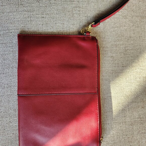 Coach Oxblood  Star Glitter F22705 small wristlet and 90's INC leather clutch - Picture 11 of 14